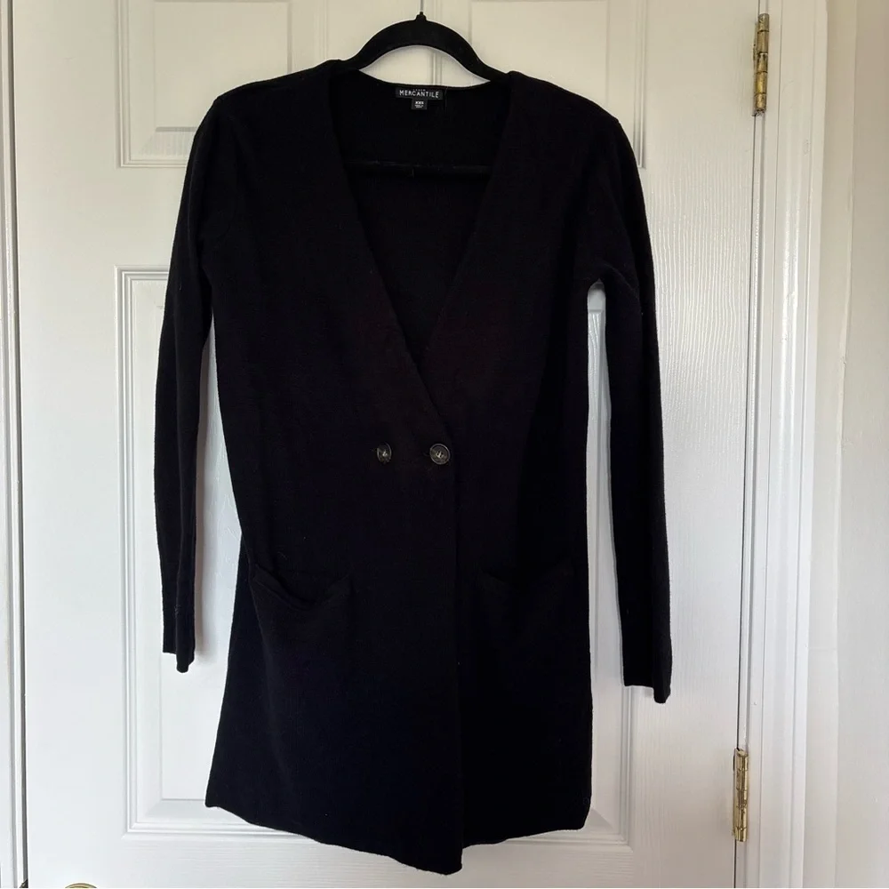 J. Crew Black Collarless Sweater Blazer Size Extra Extra Small